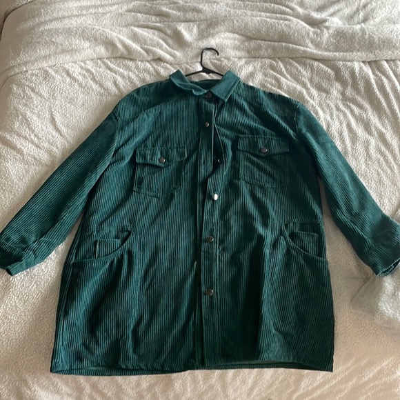 Jackets & Blazers - Green button down jacket. Perfect for the holidays!!